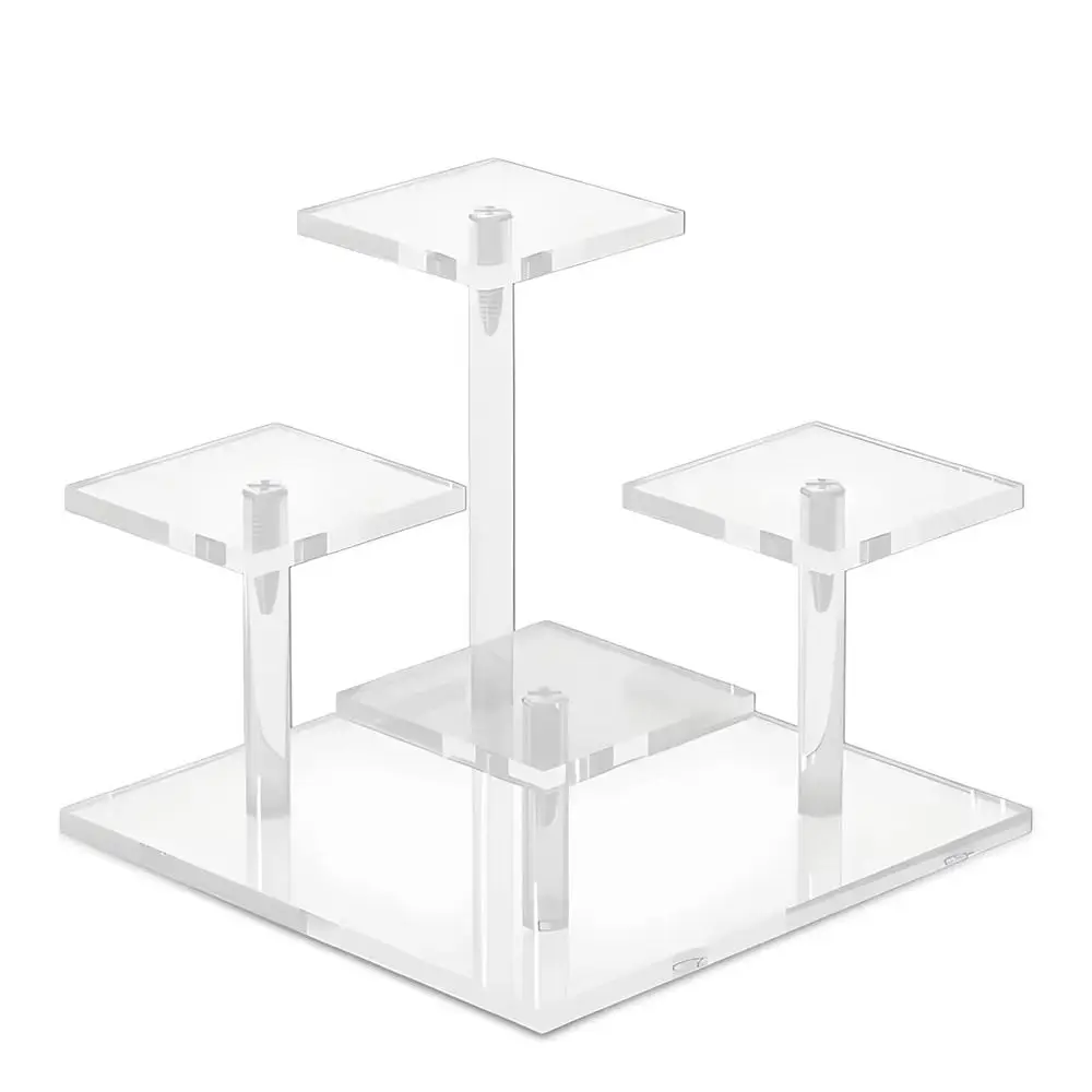 Removable 4 Layers Display Stand Multi Layer Waterproof Square Transparent Jewelry Holder Organizer Portable