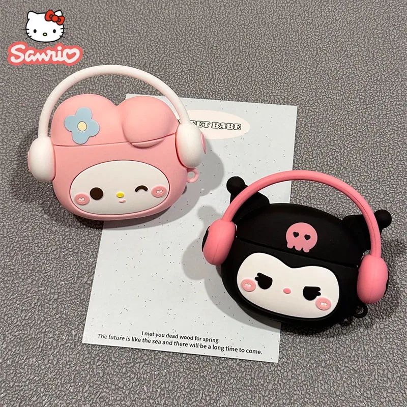 

Sanrio Kuromi My Melody Headphone case Cartoon Music theme style Anime Anti-drop Suitable for Airpods 1,2,3,Pro,Pro2