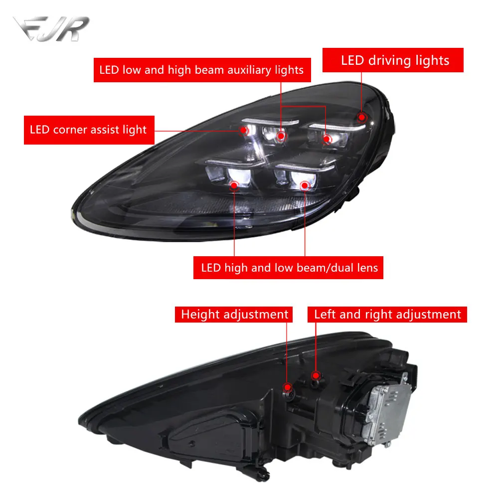 LED Matrix Headlights Assembly For Porsche Cayenne 958 2011-2018 958.1 958.2 Upgrade 2024 Front Head Lights Car Lamp Accessory