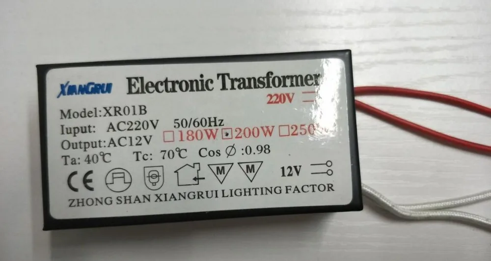 

new 200W high power no noise no flicker Electronic Transformer 220V - 12V Halogen Bulb Driver