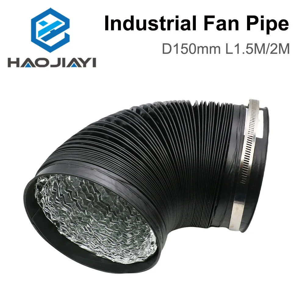 Exhaust Pipe Duct Fabric Vent Ventilator Hose Dia 150mm Plastic Flexible Telescopic Tube Intake Exhaust Aluminum Ducting