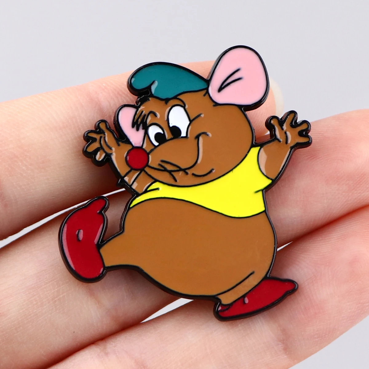 Cute Animal Enamel Pin Cartoon Mouse Brooch For Coat Women's Brooches Fashion Lapel Badges Jewelry Gift for Friends view 2