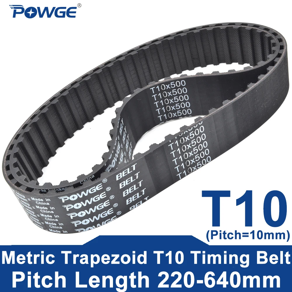 POWGE T10 Timing belt LP=220-640mm 220 260 300 320 330 340 350 360 370 380 400 410 420 440 450 460 470 480 490 500 510 520 530