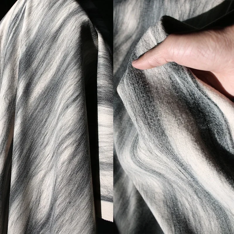 Thick woolen fabric, wool anvil, striped jacquard, antique style, literary jacket, coat, clothing designer fabric