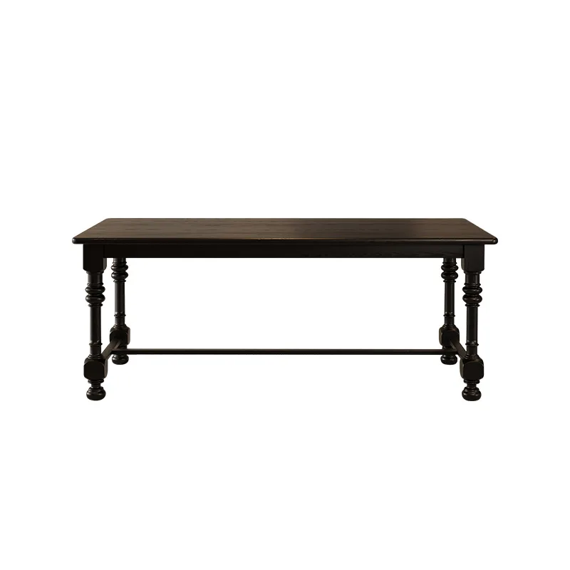 

Retro solid wood dining table, household high-end rectangular dining table