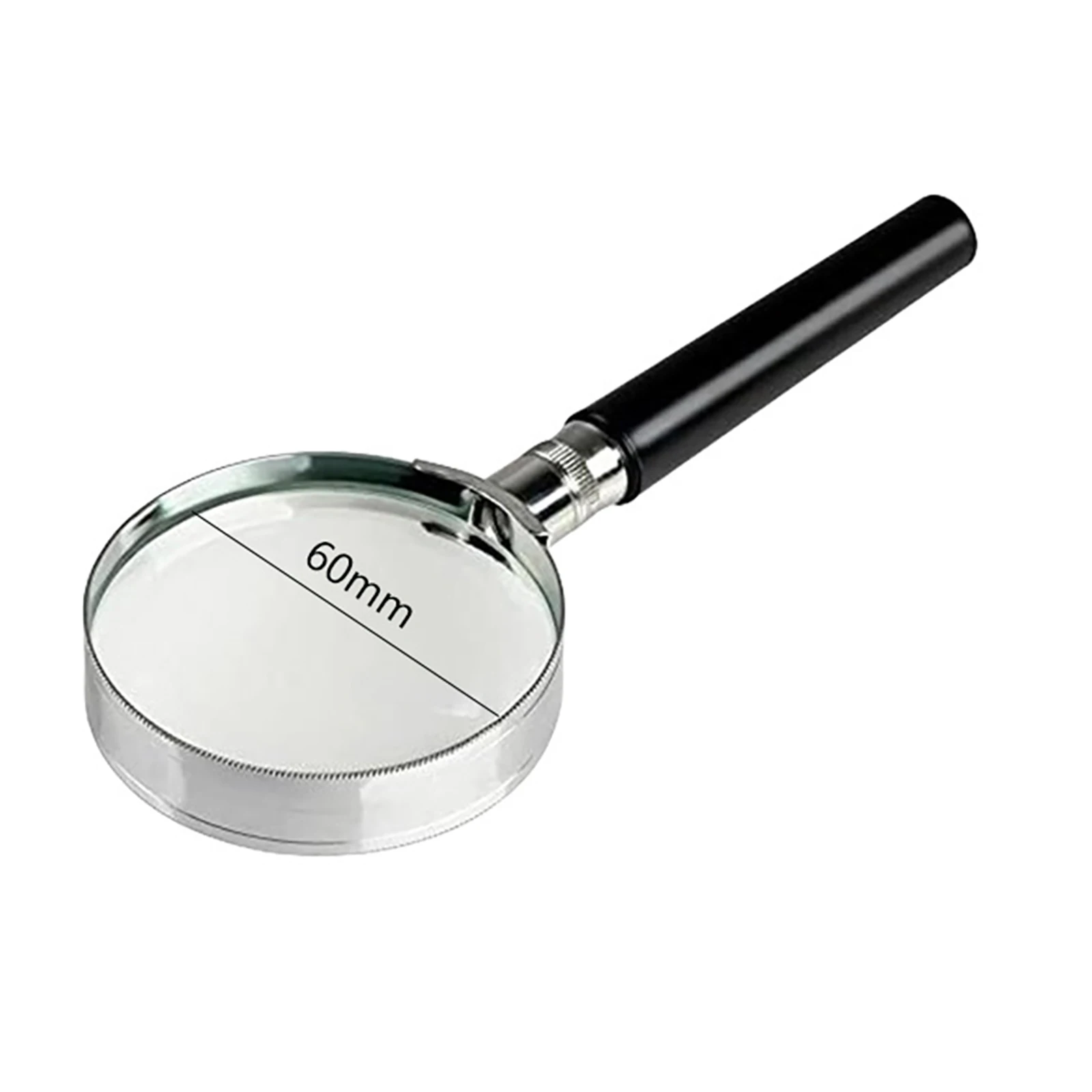 

Optical Magnifying Glass 5X Magnification Optical Glass Lenses Plastic Handle 5X Magnification 60mm Lens Diameter