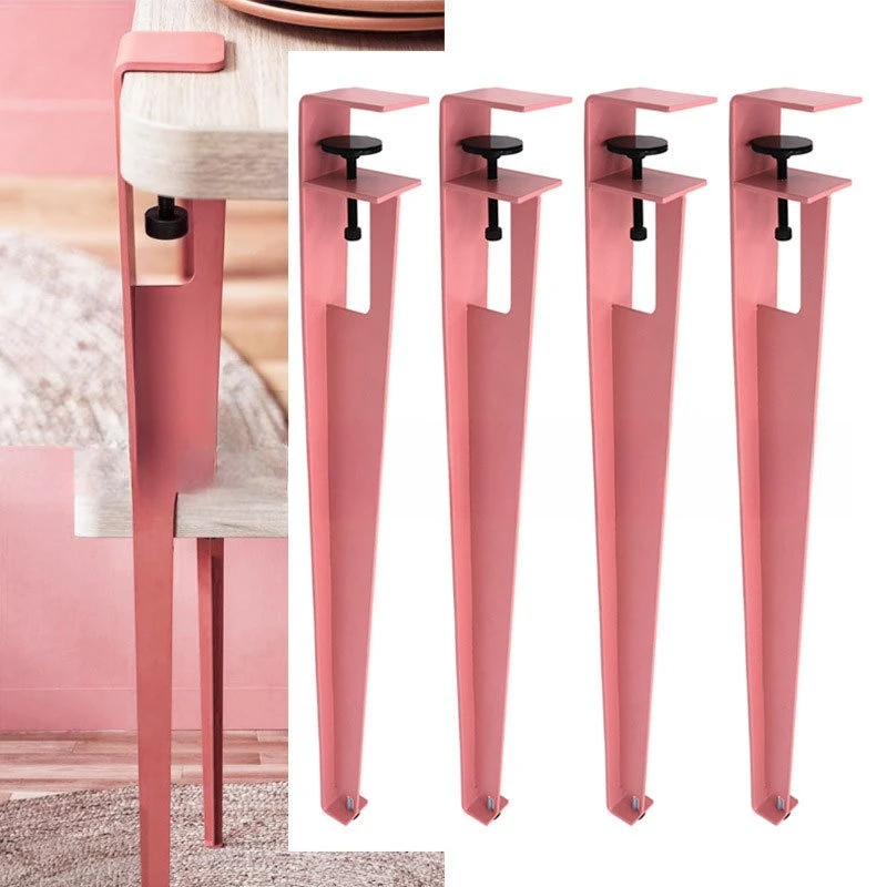 Clip table legs table feet bracket with pulley metal feet wrought iron desk feet workbench
