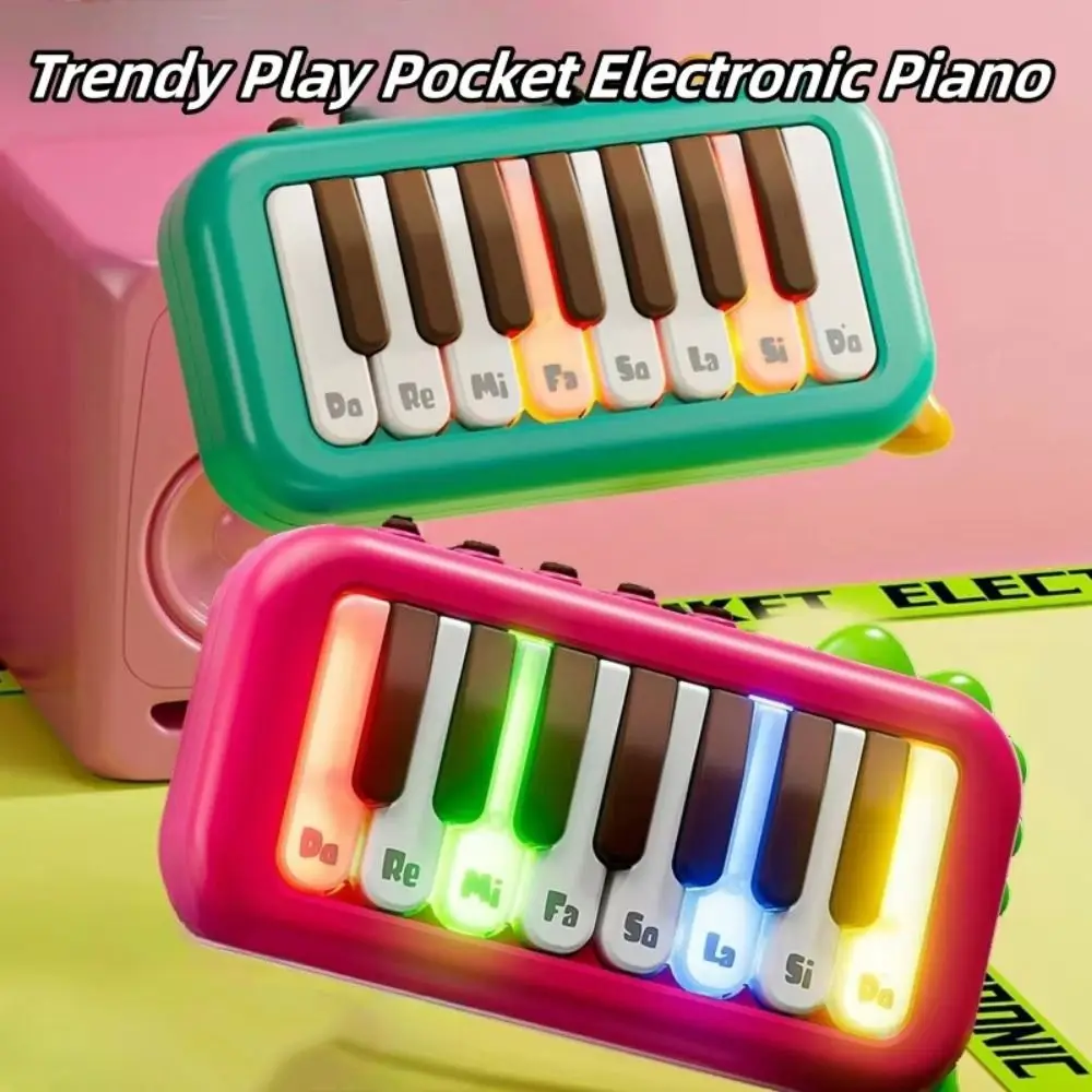 15 Key Pocket Piano ABS 3 Different Tones Mini Electronic Piano Music Instrument Illuminated Keys Early Education Music Toys