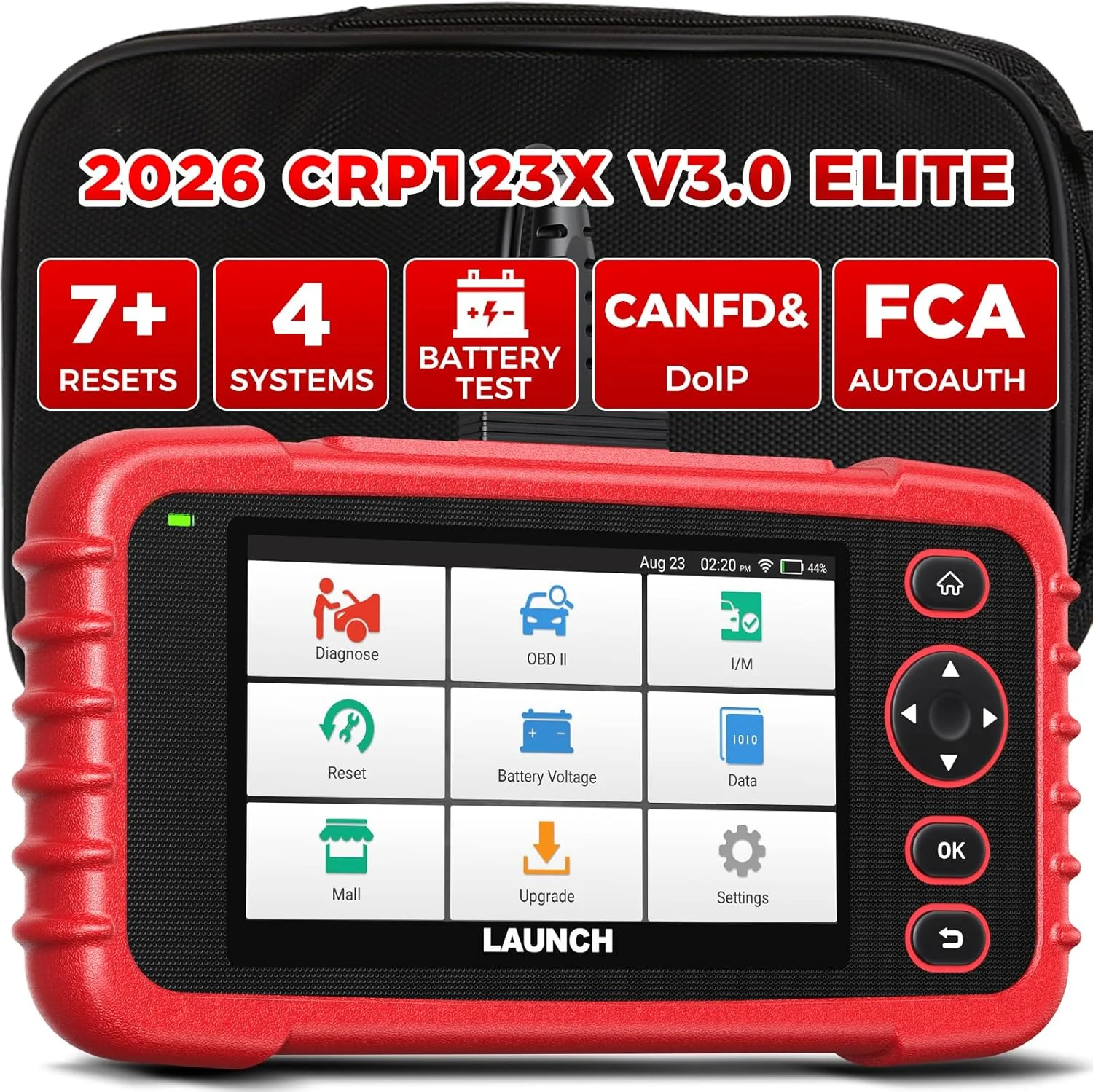 Launch CRP123X Elite V3.0 OBD2 Scanner Car Diagnostic Tool Engine ABS SRS TCM Code Reader with 7 Reset Services Lifetime Free Update Auto VIN
