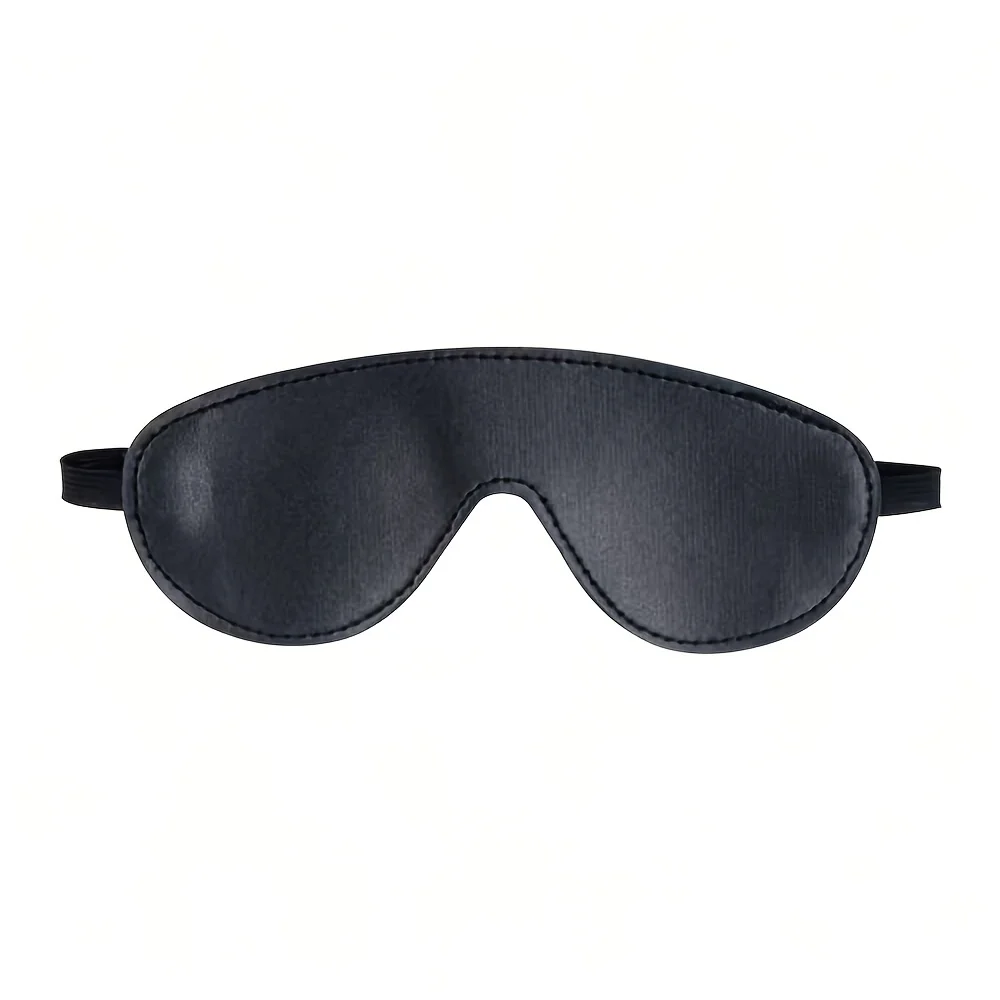 Sexy Blindfold Mask PU Leather for Women Men Solid Blindfold Sleep Eyeshade Couple Love Game