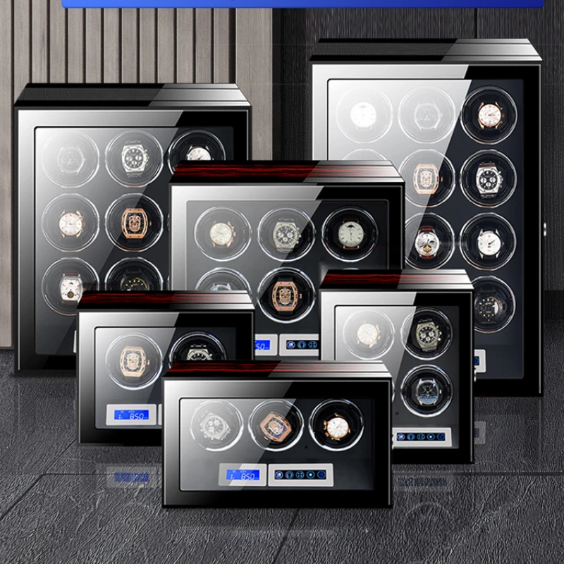 Mechanical watch winder Luxury Automatic Watch Winder Safe Box LCD Touch Screen and Wooden Watch Accessories