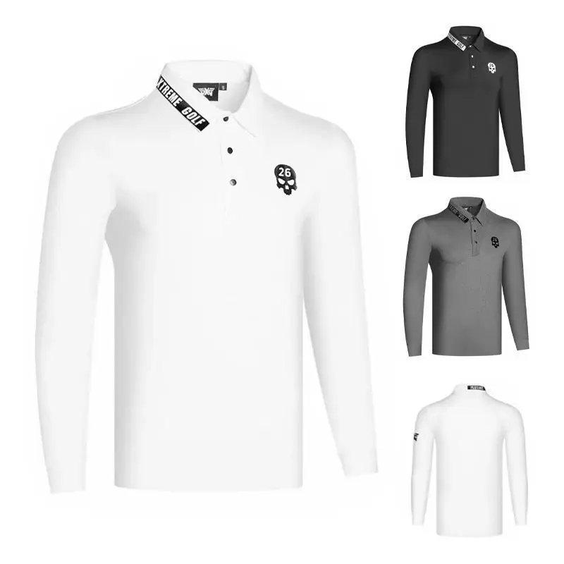 

Men's Long Sleeve Golf Polo, Comfort Stretch Quick-Dry Top for Fall, Casual Fashion Wear