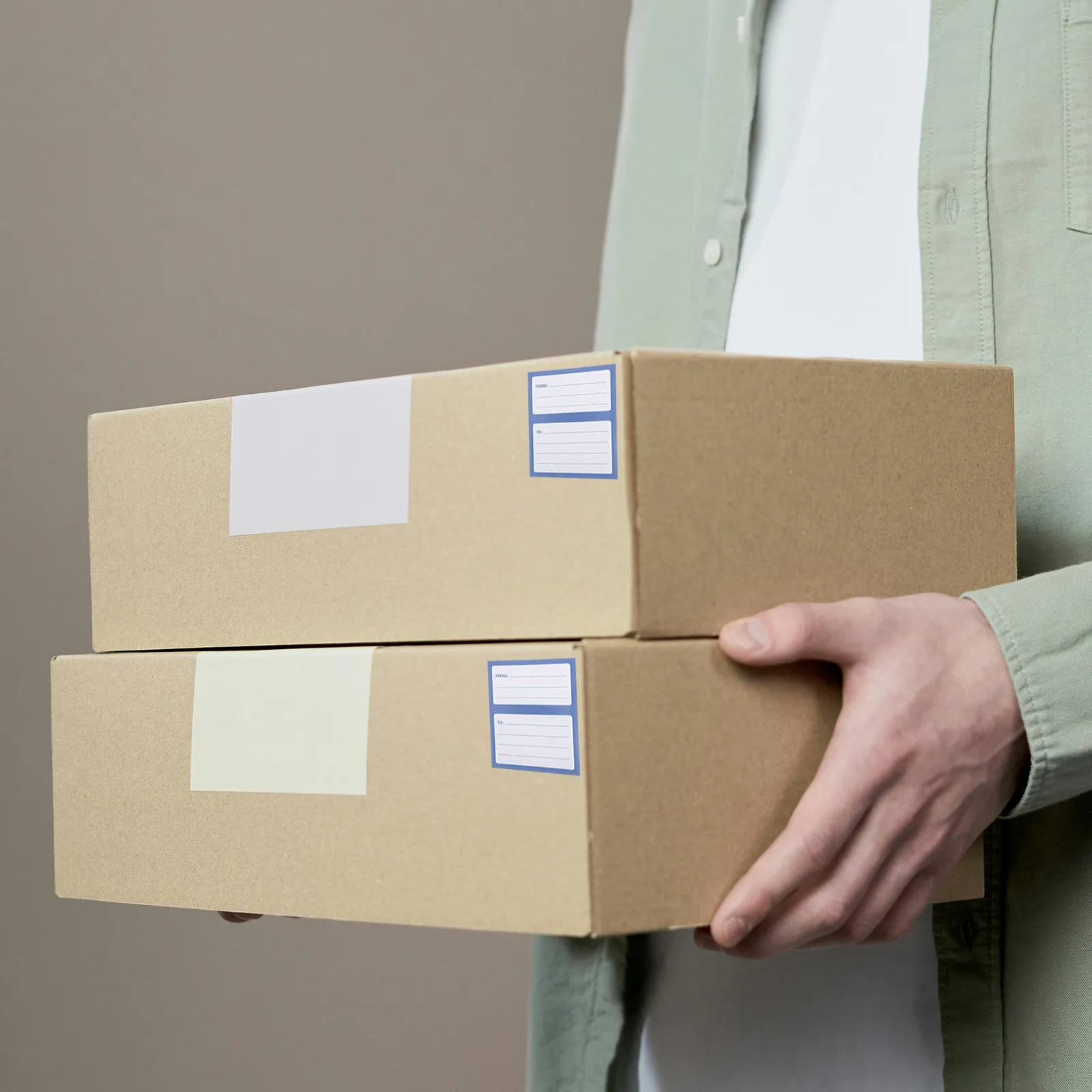 

150Pcs Self Adhesive Mailing Labels Shipping Address Stickers for Envelopes Mailing Bags Blank to from Return Address Stickers