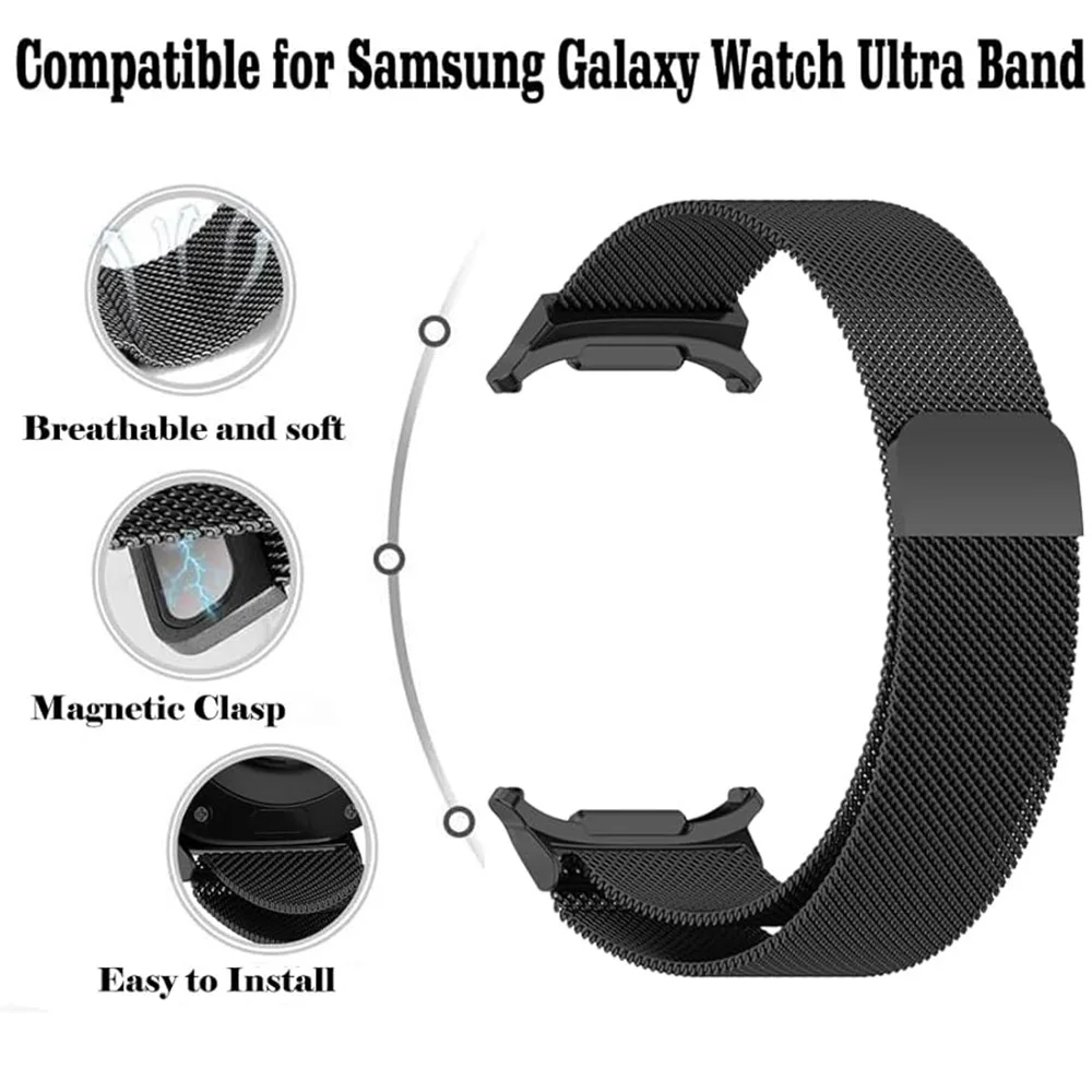 Cinturino in acciaio inossidabile senza Gap per Samsung Watch 7 Ultra 47mm cinturino magnetico Milanese per orologio 7 Ultra 47mm bracciale in metallo