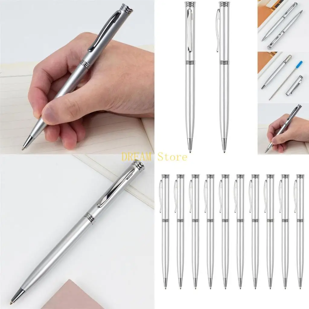 

10pcs with Action Ballpoint Pen Metal Office Pencing Pens с зажимной ручкой, лучшая продажа