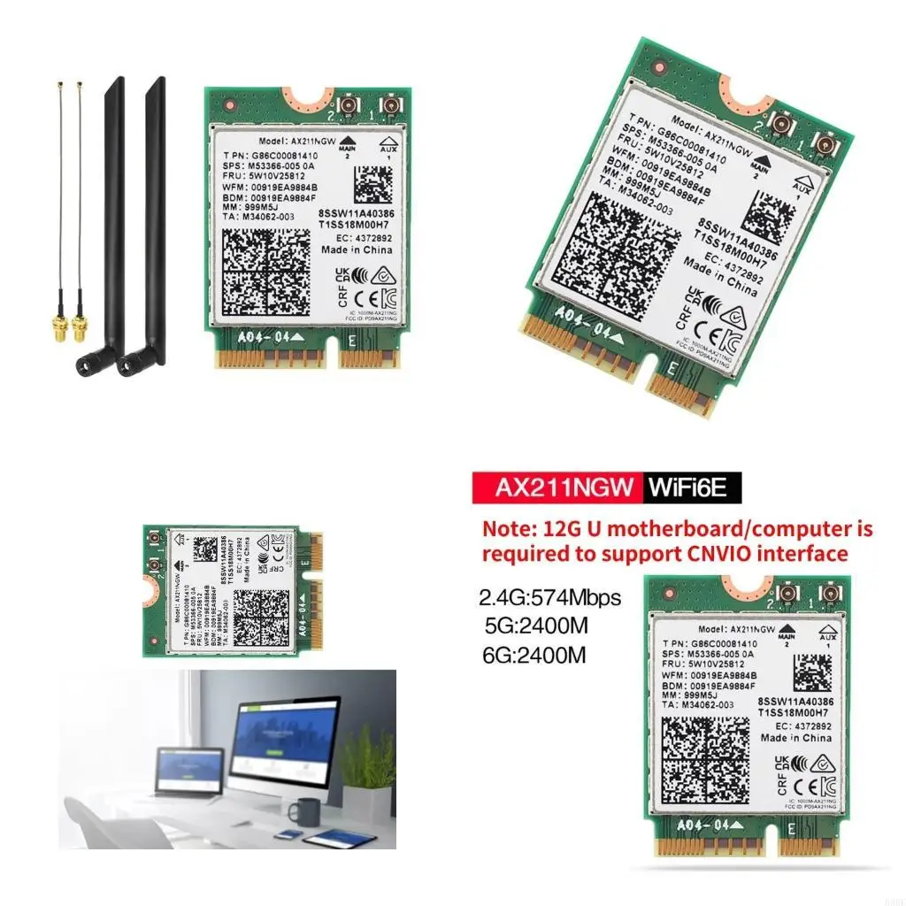 

896F AX211NGW 5374MBPS WIFI MODULE-WIFI6E 2.4/5/6G Три-диапазона гигабит-беспроводной сети
