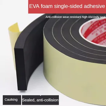 EVA 블랙 단면 스폰지 테이프, 고무 도장 스트립, 강한 접착 문짝, 창문 날씨 스트리핑, 충격 방지, 충돌 방지, 10m 