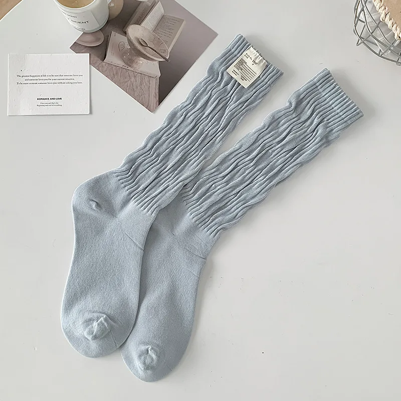 Rose Red Double Needle Mid Calf Shoe Insoles Plaid Rhombus Stripe Color Block Stackable INS Trendy Women Foot Pads Shoe
