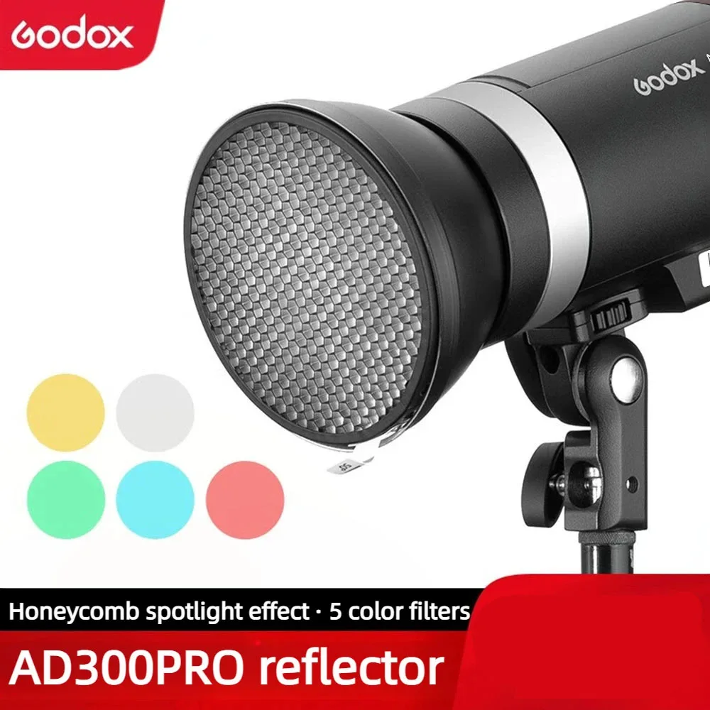 Godox AD-R14 Standard Reflector with Honeycomb and 5 Color Filters Holder for AD300Pro Outdoor Flash Light   Speedlite