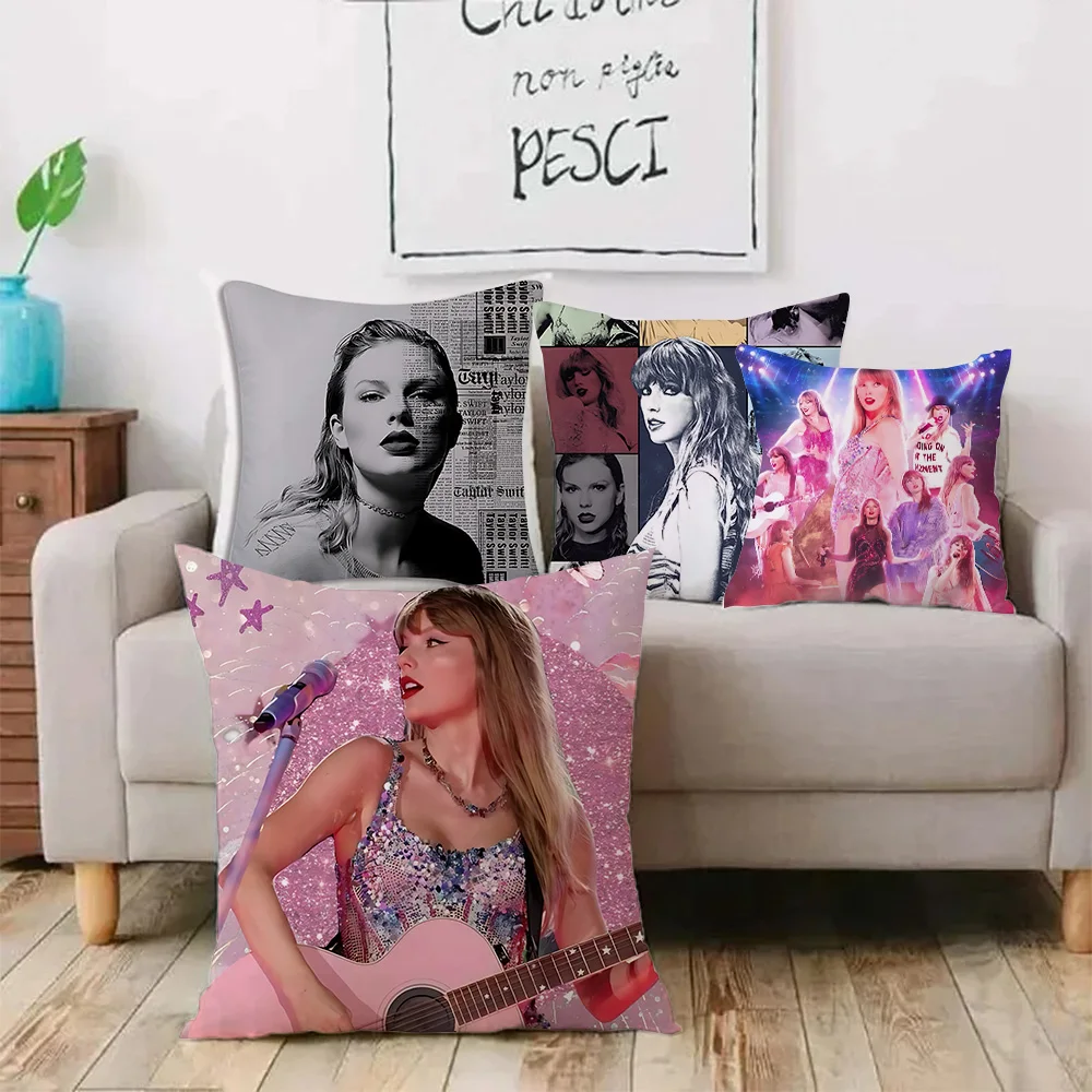 Hot singer S-SwiftS Pillow Covers Cartoon Sofa Decorative Home Double-sided Printing Short Plush Cute Cushion Cover T-TaylorS