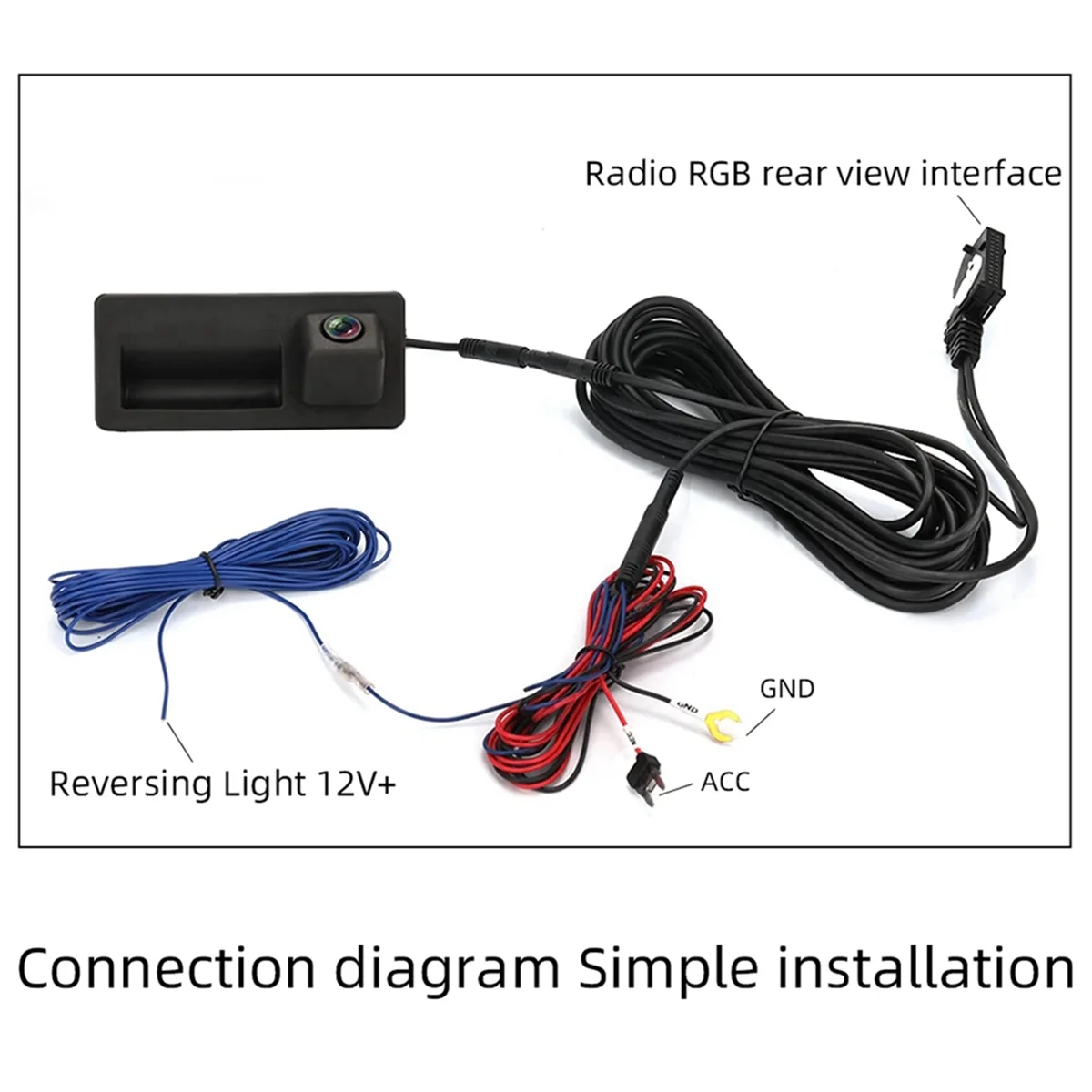 

Car RGB Rearview Camera with Trunk Switch Cable for B7 MK5 5 MK6 VI RNS510 RNS315