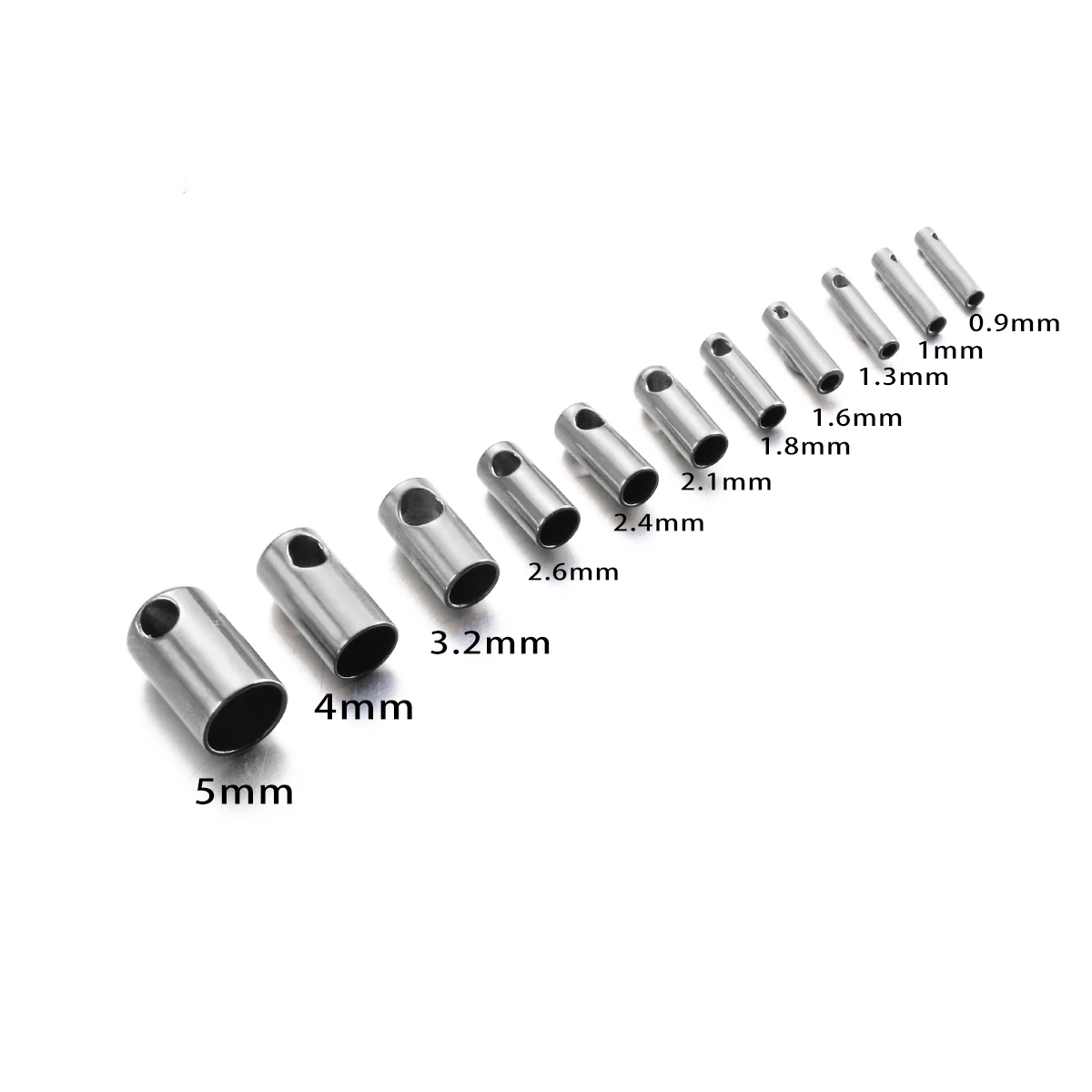 10Pcs Wholesale Stainless Steel End Bead Caps Connector for DIY Jewelry Bracelet Necklace Making Findings Supplies