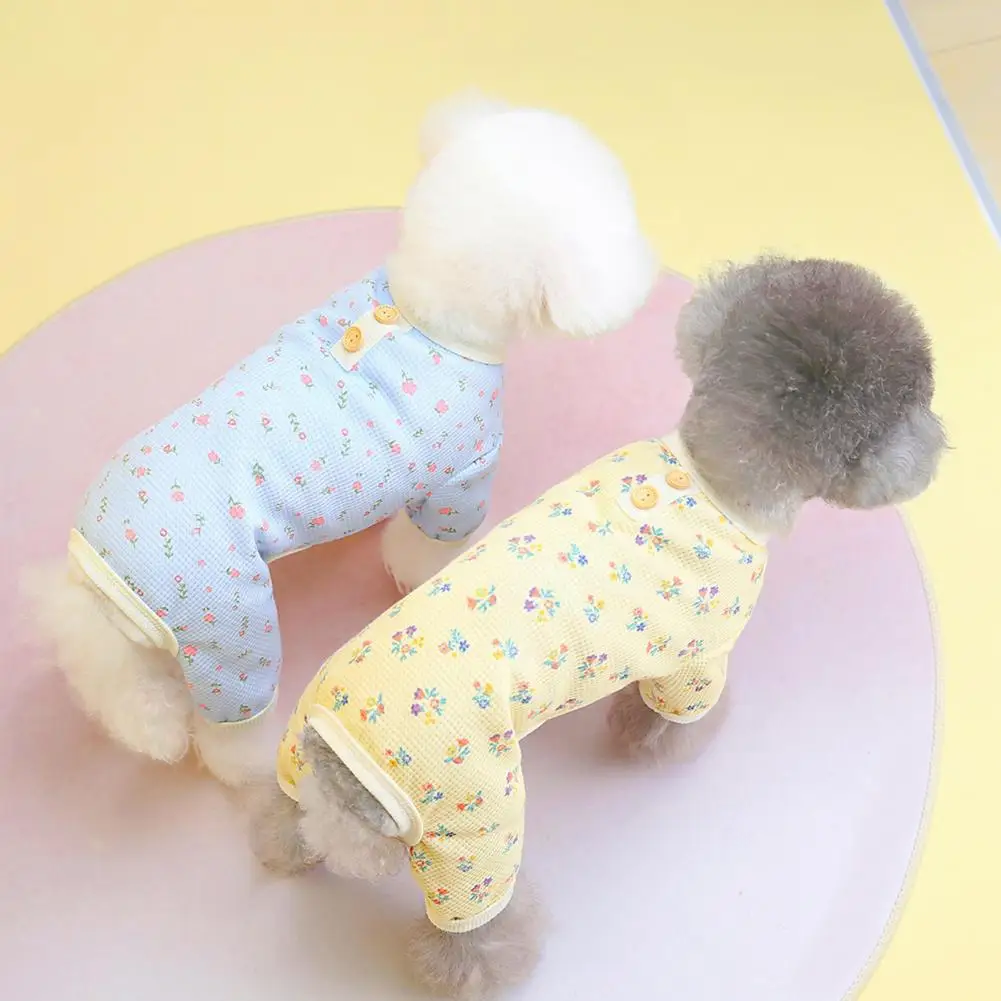 Lovely Pet Jumpsuit 3 Colors Dog Jumpsuit Breathable Dress-up Four-legged Spring Summer Puppy Jammies