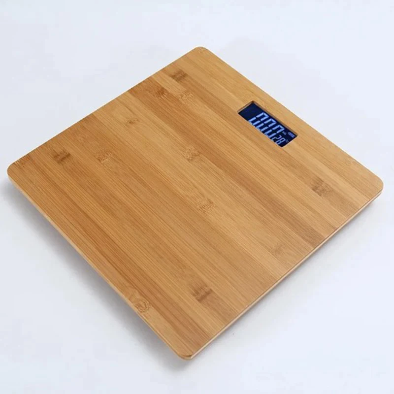 Body Weight Scale Wooden Square LED Digital Precise Household for Body Management Monitoring Health Electronic Bathroom Scale