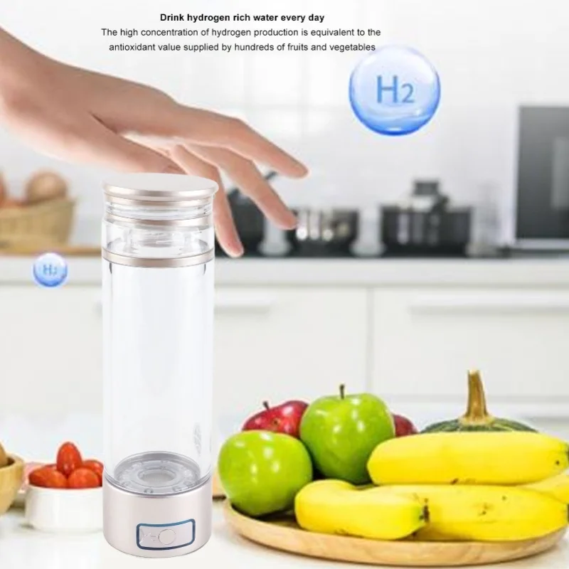 5V Hydrogen Generator Water Cup 350ml PCTG Pt Titanium 2000 To 6000ppb Clear Hydrogen Rich Water Bottle For Home Office