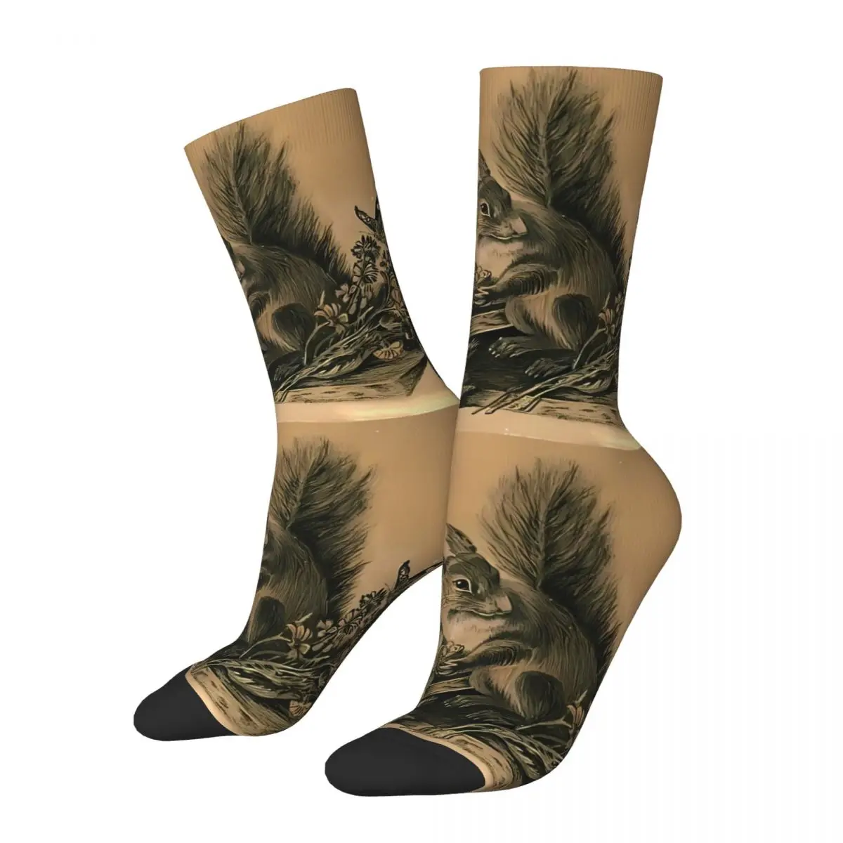 Squirrel Sock Printed Man Polyester