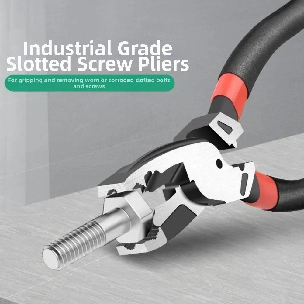 Non-Slip Jaws Screw Remover Pliers Steel Sliding Tooth Screw Extractor Pliers Multi-Purpose Comfortable Grip Wire Stripper