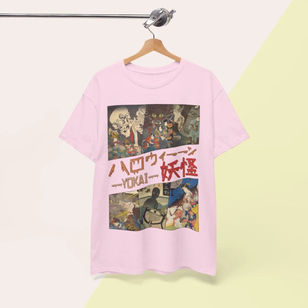 Vintage Yokai T-Shirt Utagawa Japanischer Gothic Totenkopf T-Shirt Kleidung Grafik Kurzarmshirt Unisex Männer Frauen Ganzjährig