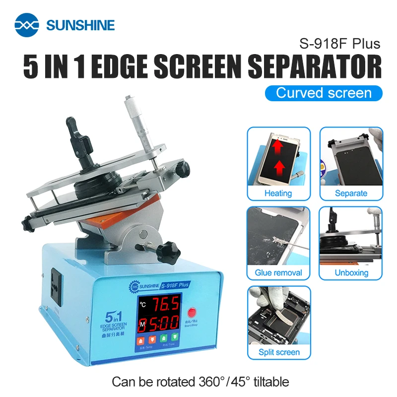 SUNSHINE S-918F Plus Separator Curved Screen Separation Multi-function 5 in 1, 45° Left And Right Tilt and 360° Rotation