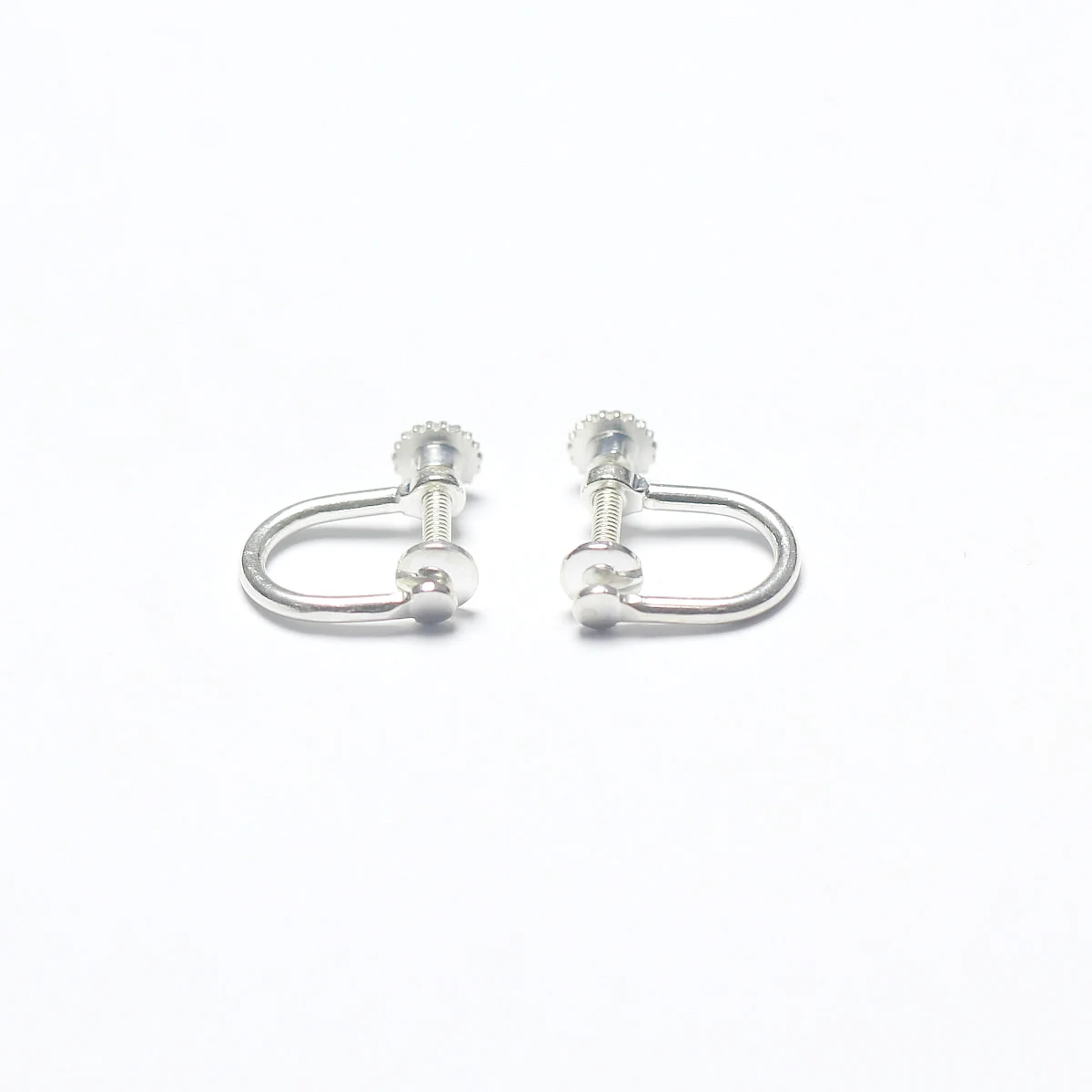 925 Sterling Silver Ear Clips, Smooth round wire threaded earrings clip