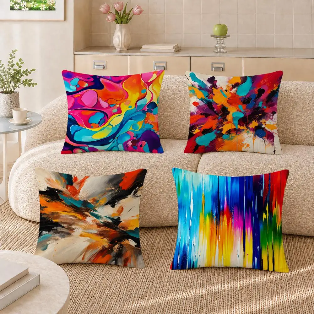 Colorful Abstract Hot Sale Cushion Cover Pillowcase Sofa Living Room Home Gift Office Decor Protective Covers