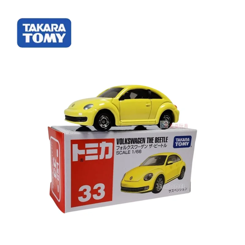 TAKARA TOMY TOMICA diecast alloy static car model # 33 Volkswagen Beetle Children's Collection display toy, a gift for children.