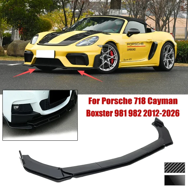 5pcs Front Bumper Shovel For Porsche 718 Cayman Boxster 981 982 Spoiler Front Bumper Deflector Anti Scratch Protection Device