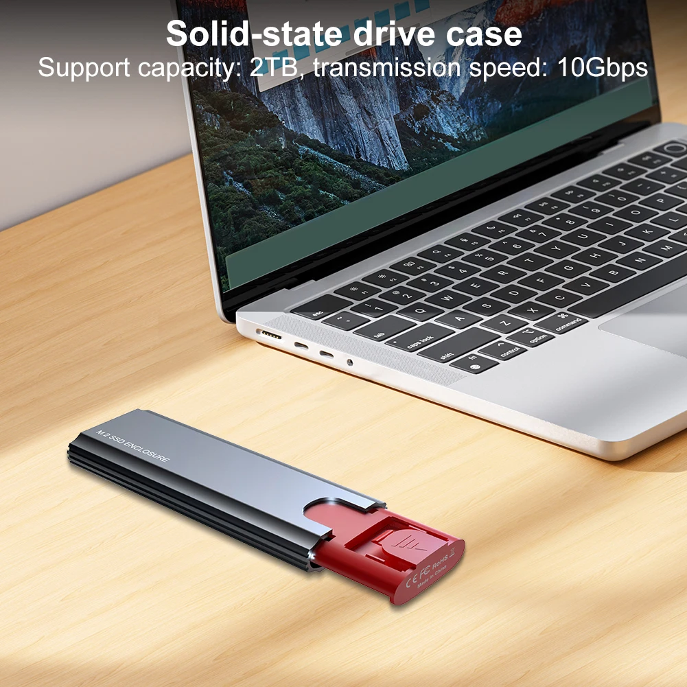 Caja externa M.2 NGFF NVME SSD, carcasa de disco duro de 10Gbps, carcasa de disco duro SSD para SSD NVME/SATA 2242/2260/2280