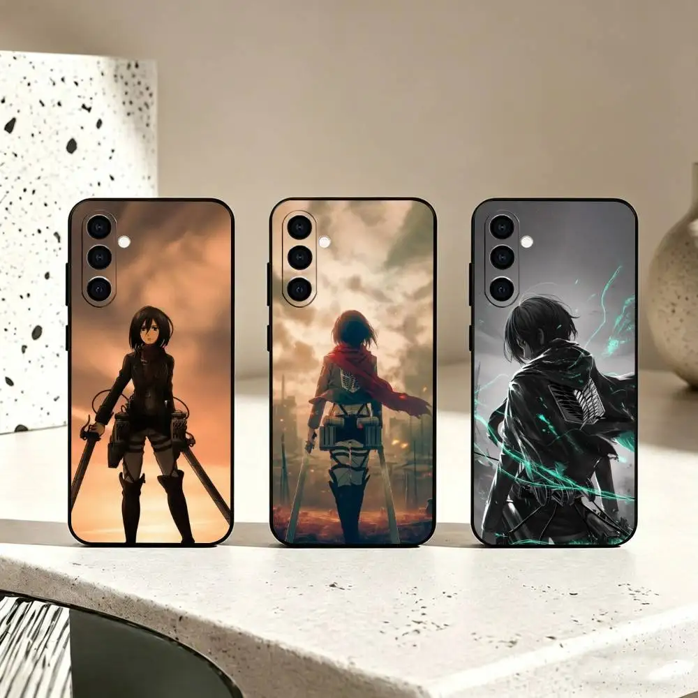 Attack on Titan Mikasa Phone Case For Samsung Galaxy A73,A72,A71,A70,A53,A52,A51,Soft Silicone Black Cover