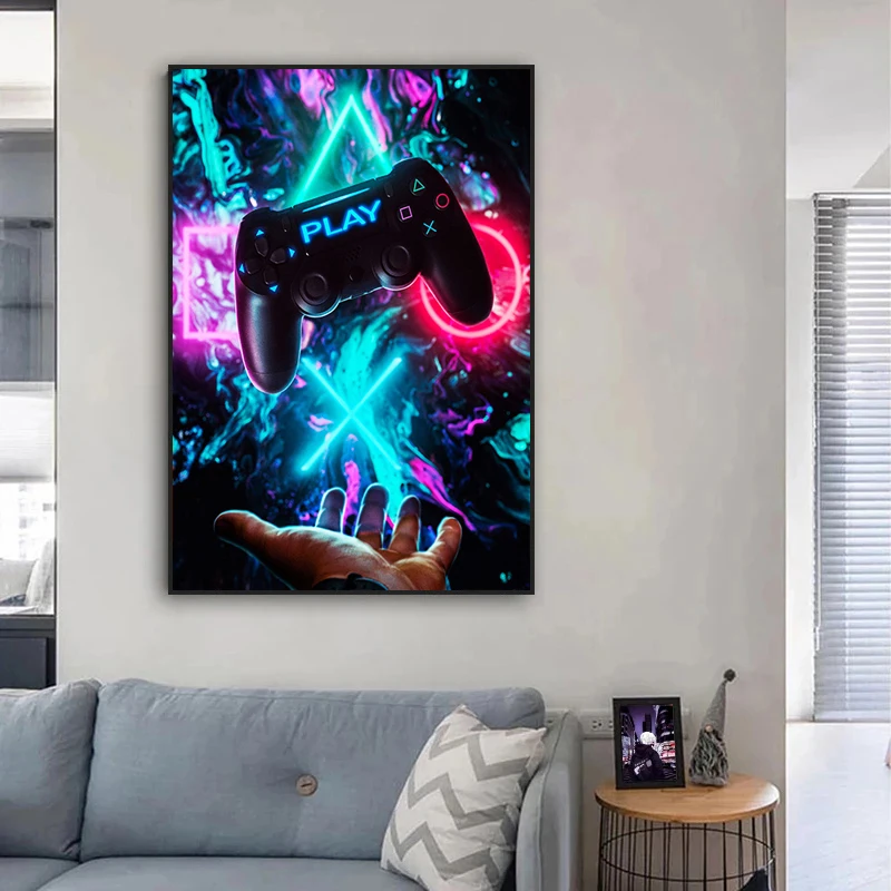 Punk Style Gaming Room Gamepad Canvas Paintings Posters and Prints Wall Art Pictures Gamer for Boys Children Room Decor Gift