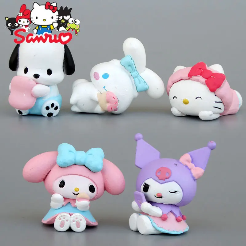 

MINISO Melody Kuromi Hello Kitty Cinnamoroll Pochacor Japanese Cartoon Anime Figure Model Doll Ornament Peripherals Toys Gifts