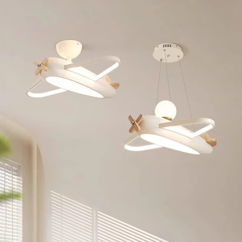 Airplane Ceiling Lamps LED Children's Room Helicopter Lamp Modern Cream Style Baby Room Teen Boy Bedroom Airplane Ceiling Lights