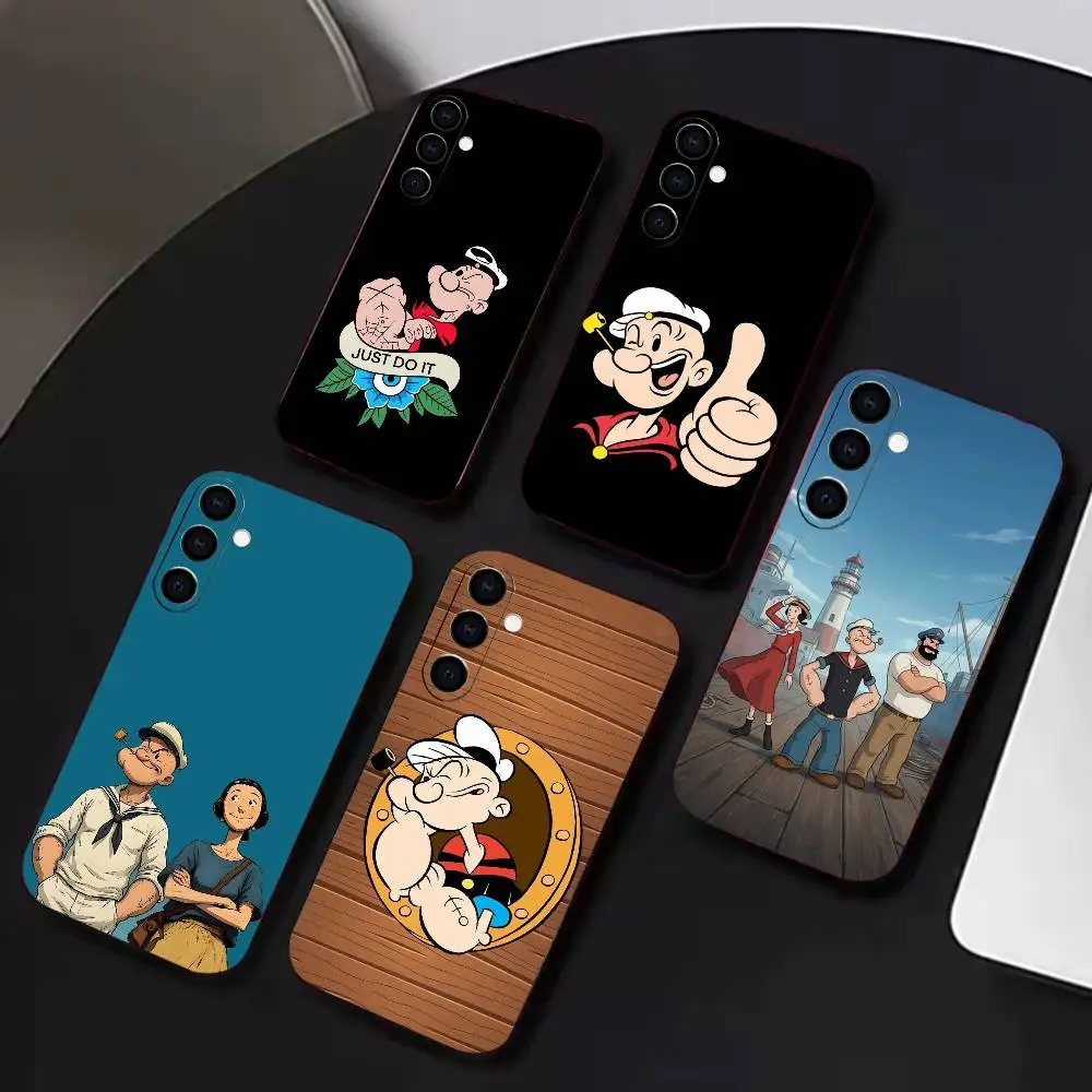 Courage P-Popeyes Justice  Phone Case For Samsung A72,A71,A72,A70,A53,A52,A51, Black Soft Cover TPU