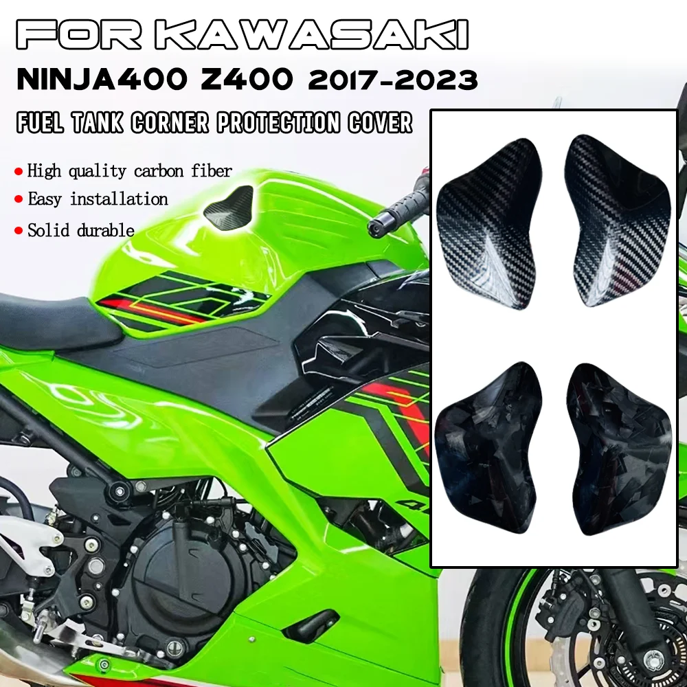 

For KAWASAKI NINJA400 ninja400 Z400 Carbon Fiber Fuel Tank Cover Protection Fuel Tank Corner Trim Cover Motos Accesories