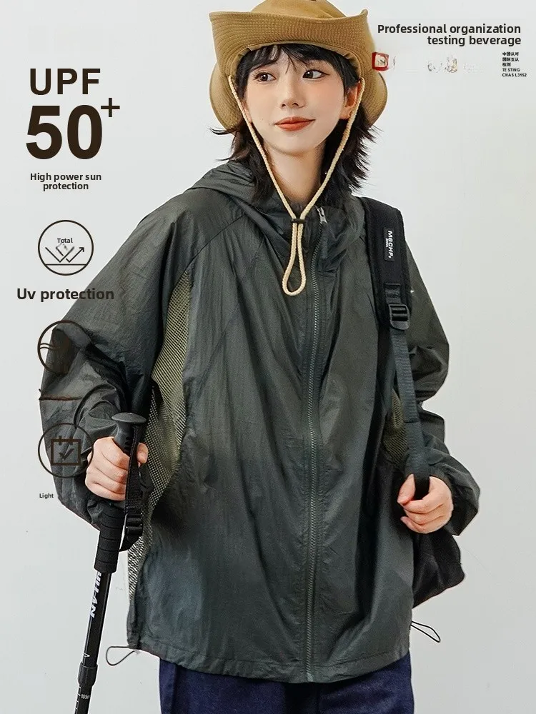 

Новая летняя дышащая одежда из ледяного шелка для защиты от солнца для мужчин и женщин: тонкая верхняя одежда с УФ-защитой и дизайнерской шляпой