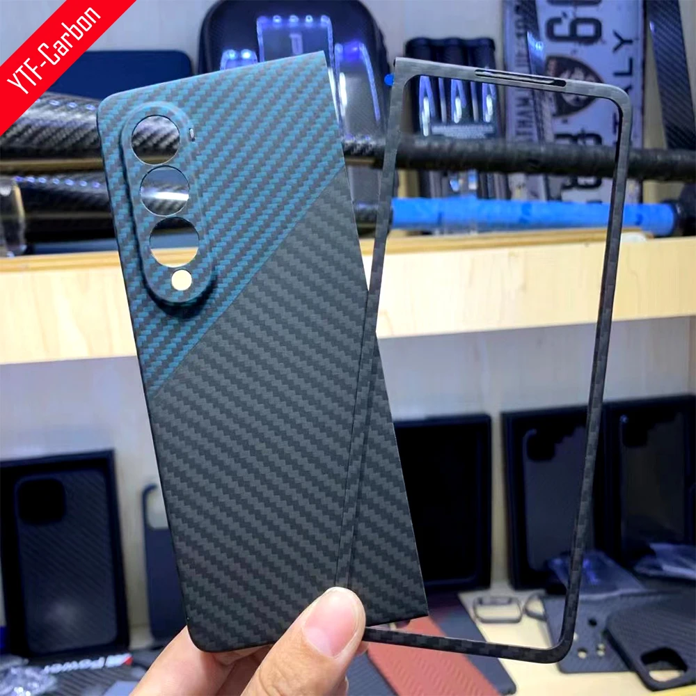 

YTF-Carbon For Galaxy Z Fold 4 Case Luxury Carbon Fiber Matte Shockproof Bumper Ultra Thin Hard Cover For Z Fold5 Case.