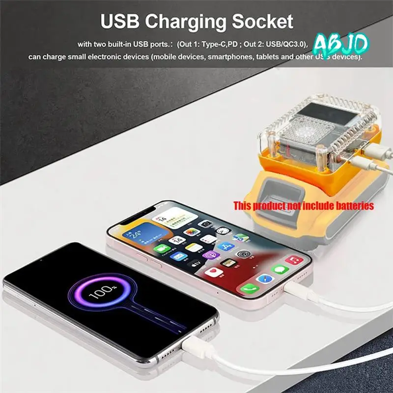 ABJO-리튬 배터리 어댑터 변환기 충전기 USB Type-C 전원 은행 138W용 충전기 변환용