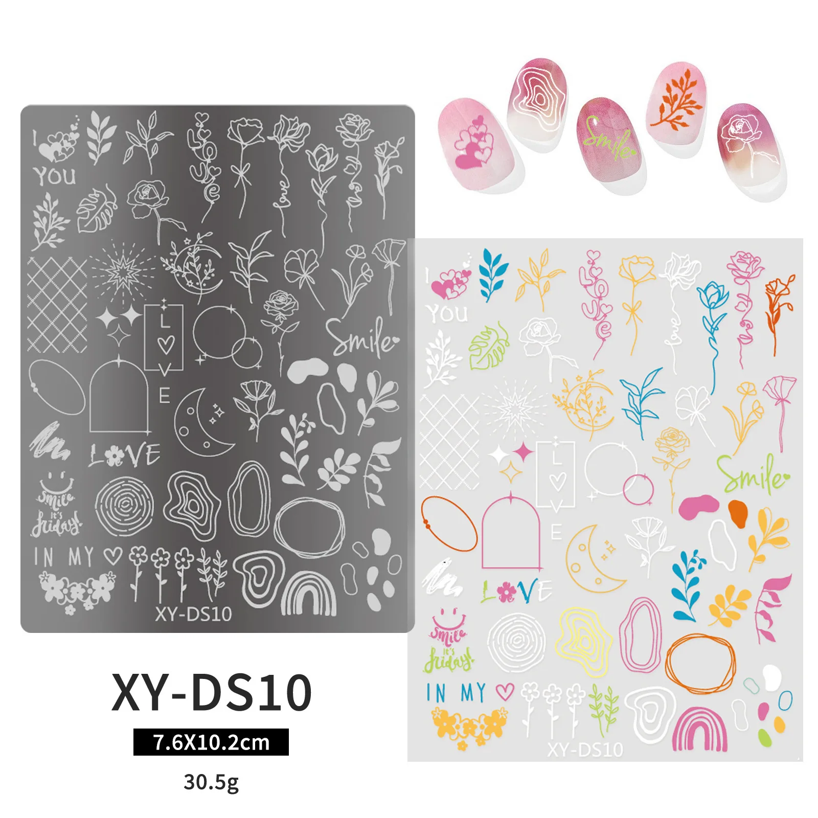 Description Picture 5 of itemChristmas Nail Stamping Plates Cat Rose Pattern Halloween Valentine's Day Nail Art Image Plates Nail Printing Stencil Templates
