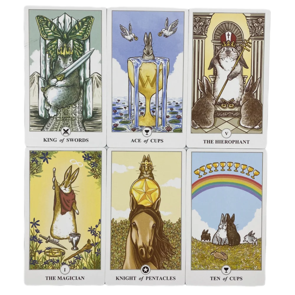 Lunalapin Tarot Kaarten Een 83 Konijnendek Orakel Engelse Visioenen Waarzeggerij Editie Borad Spelen