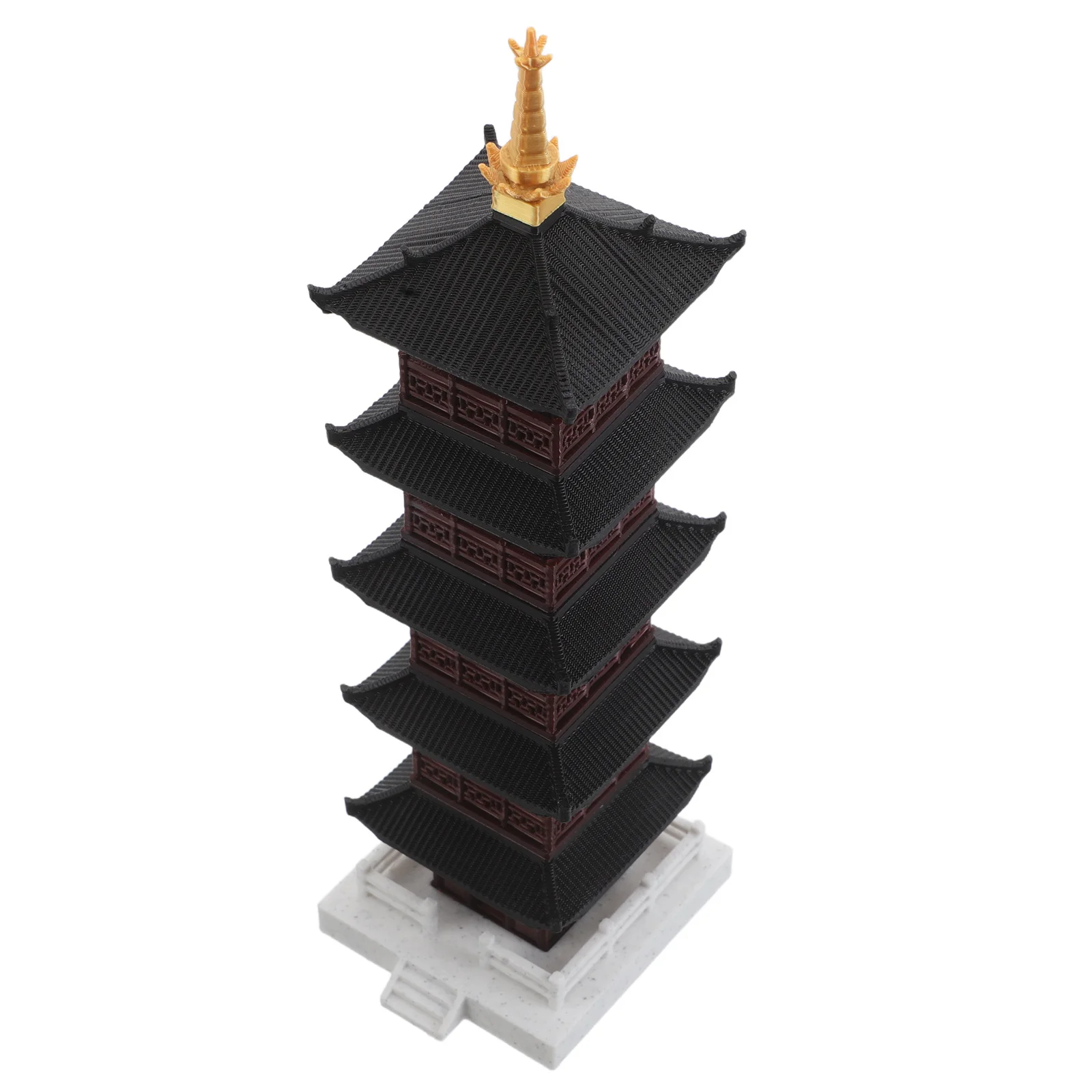 

Chinese Pagoda Sculpture Miniature 5-Tier Traditional Tower Decoration Aquarium Bonsai Terrarium Garden Ornament